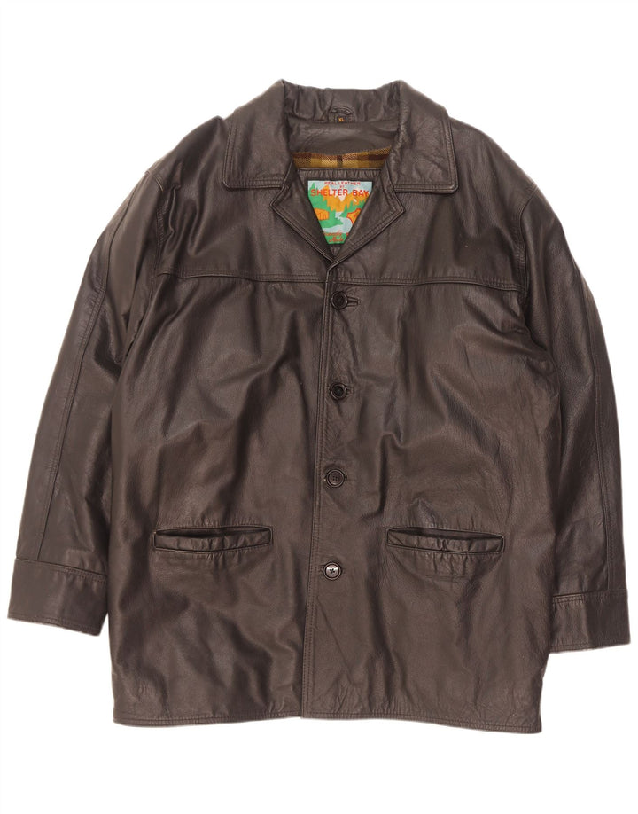 Shelter Bay Herre læderjakke UK 42 XL Sort