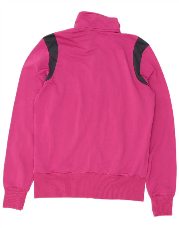 NIKE Womens Tracksuit Top Jacket UK 16 Large Pink Colourblock Polyester