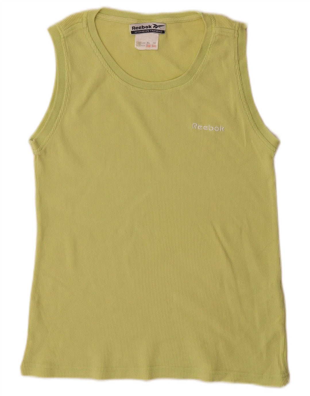 Reebok Womens Vest Top UK 16 Large Green Cotton