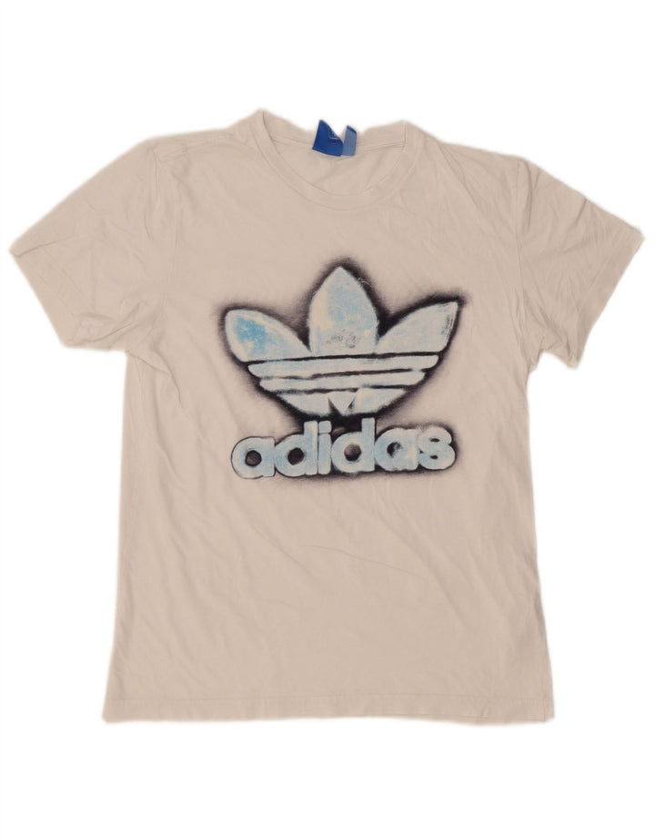Adidas Mens Graphic T-Shirt Top Medium White Cotton