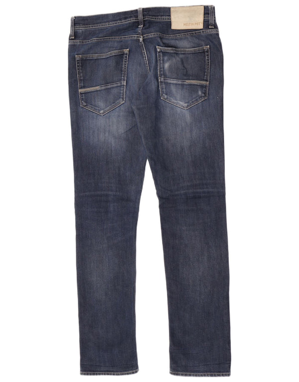 Meltin' Pot Mens Slim Jeans W33 L32 Blue Cotton