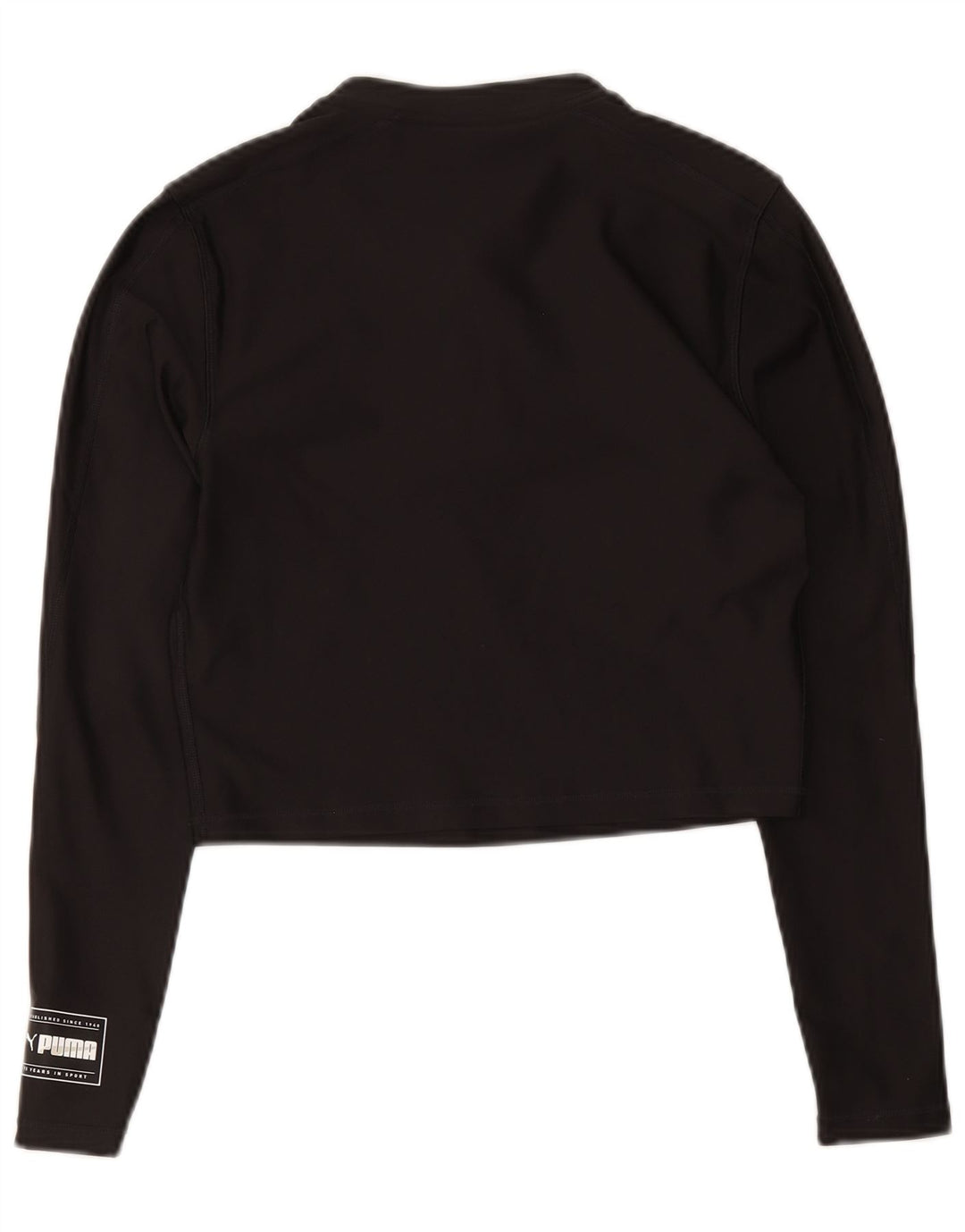 Puma Womens Crop Zip Neck Pullover Tracksuit Top UK 12 Medium Black