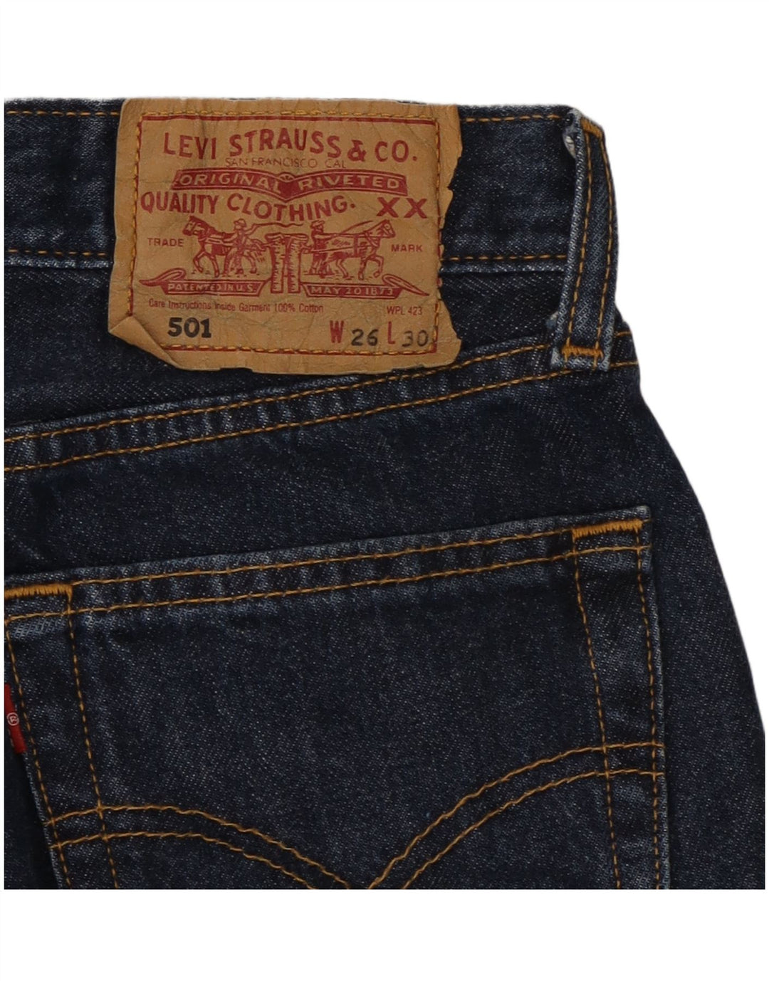 Levi's Damen 501 Straight Jeans W26 L30 Marineblau