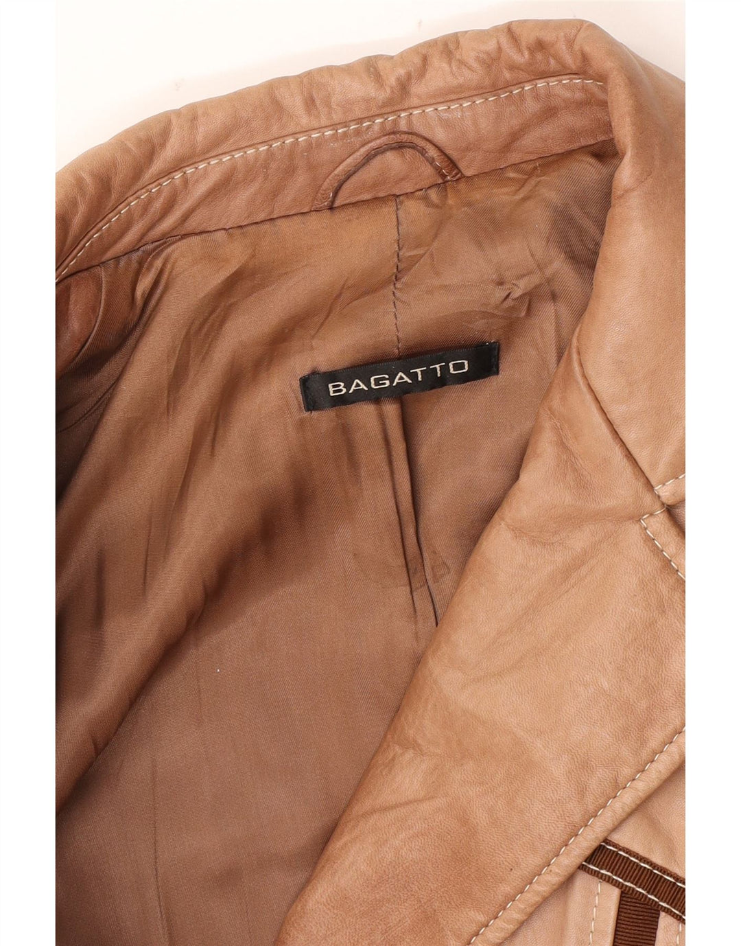 VINTAGE Womens 3 Button Leather Blazer Jacket UK 16 Large Brown
