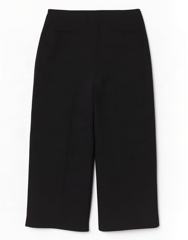Calça casual feminina de perna larga Marks & Spencer Reino Unido 14 grande W32 L28 preta