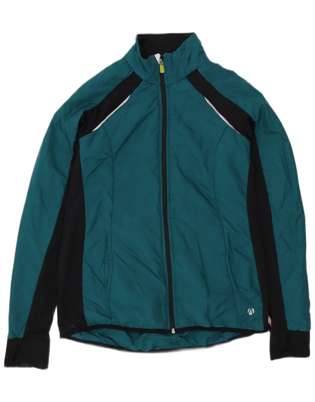 Marks & Spencer Womens Tracksuit Top Jacket UK 14 Large Green Colourblock