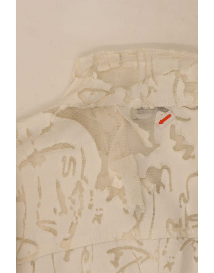 Cristina Gavioli Γυναικείο Abstract Pattern Bomber Jacket UK 14 Medium White