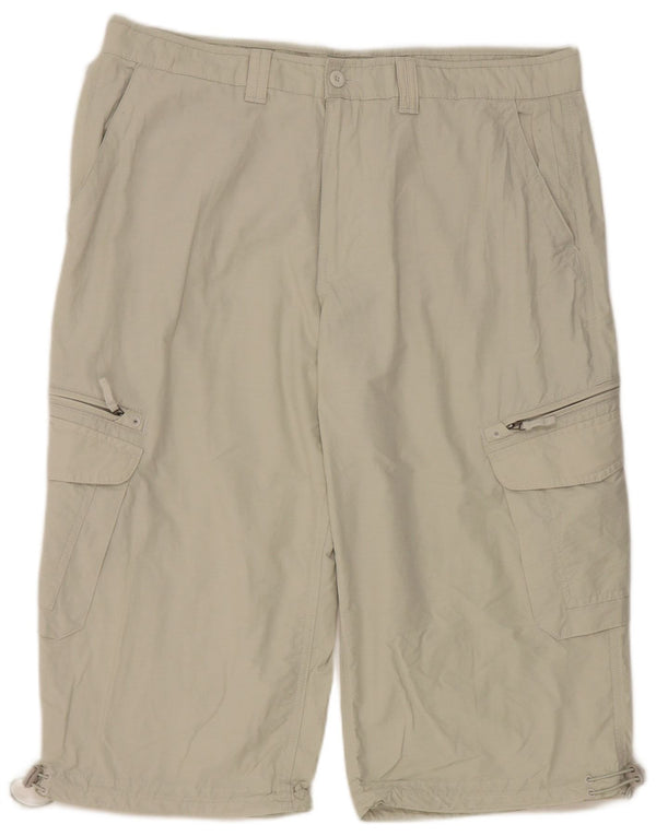 Marks & Spencer Mens Cargo Bermuda Shorts W38 XL Beige Cotton