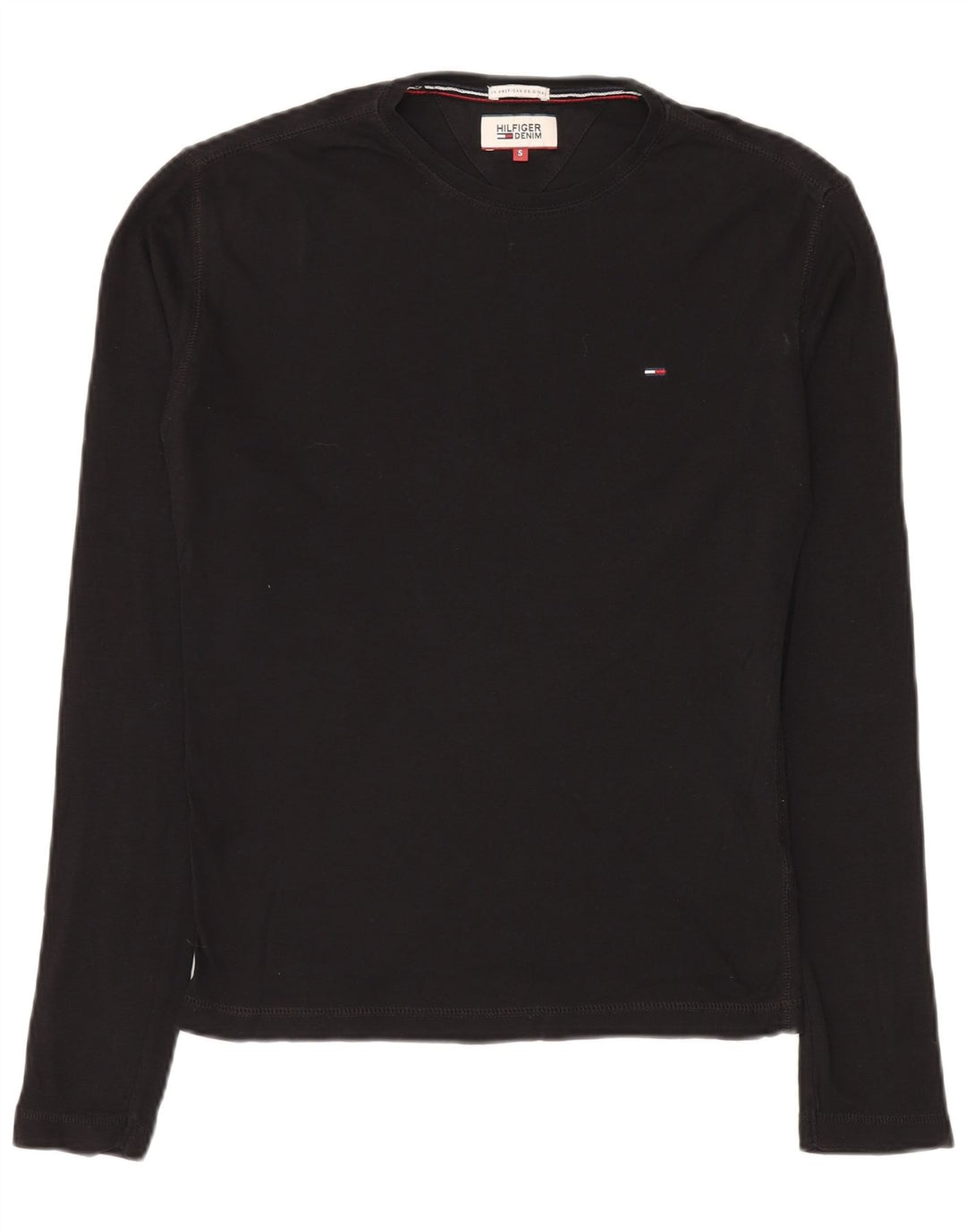TOMMY HILFIGER Mens Top Long Sleeve Small Black Cotton