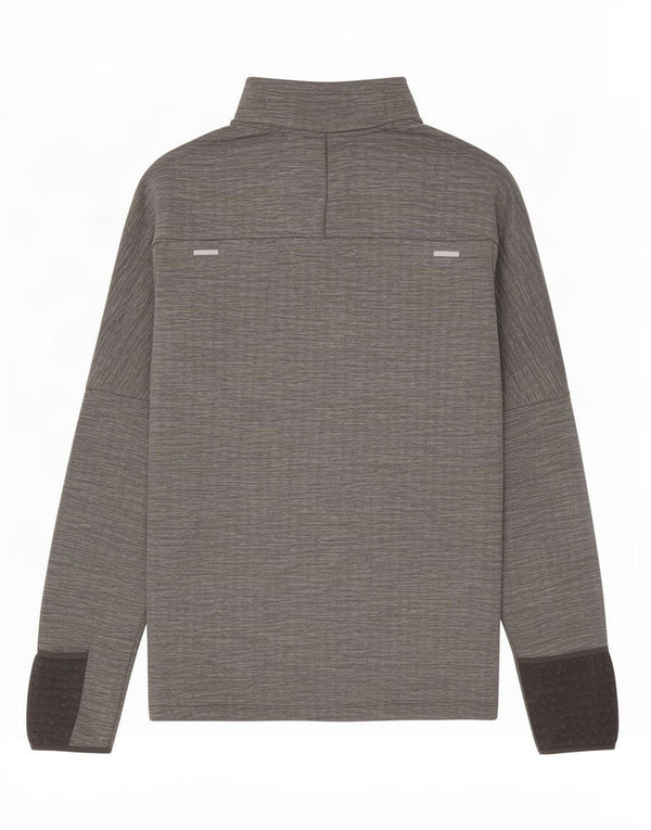 Nike - Maglia da tuta pullover con zip e collo da uomo, piccola, in poliestere chiazzato grigio