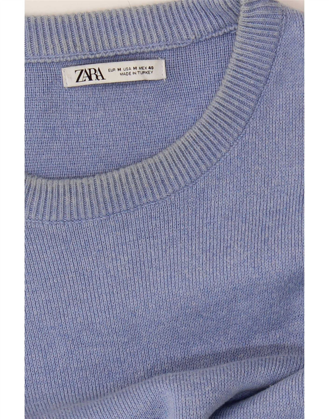 Męski sweter z okrągłym dekoltem Zara, średni niebieski
