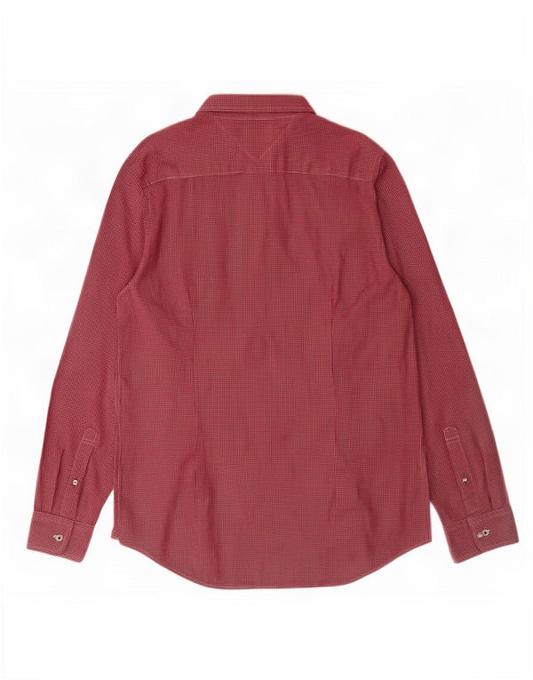 Tommy Hilfiger Camicia da uomo slim fit in flanella di cotone a quadretti rossi grandi