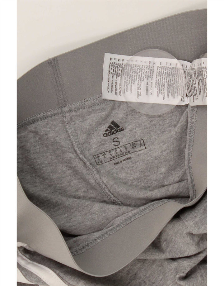 Adidas Womens Leggings UK 8 Small Grey Cotton