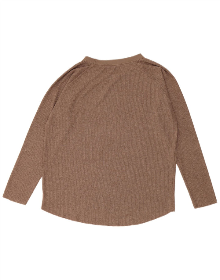 Zara Womens Oversized Top Long Sleeve UK 10 Small Brown