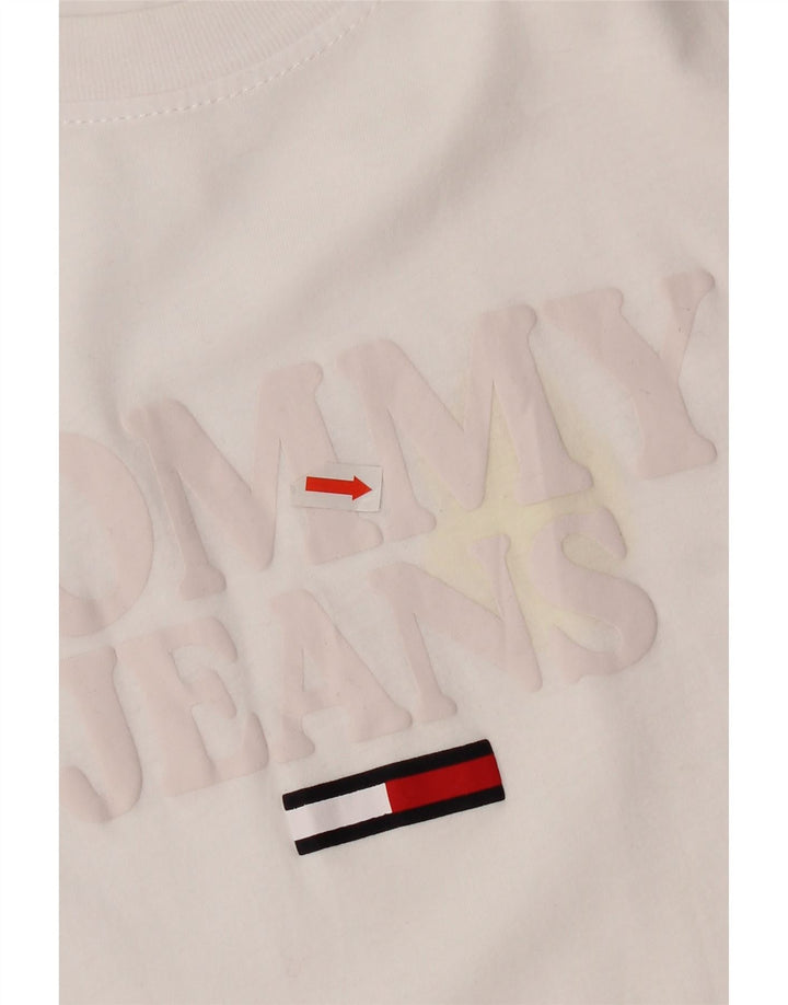 Tommy Hilfiger Womens Graphic T-Shirt Top UK 14 Medium White
