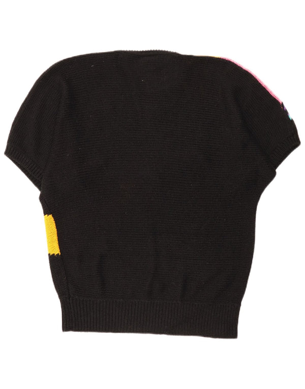 Yessica Womens Crew Neck Jumper Sweater EU 40/42 Medium Black Colourblock