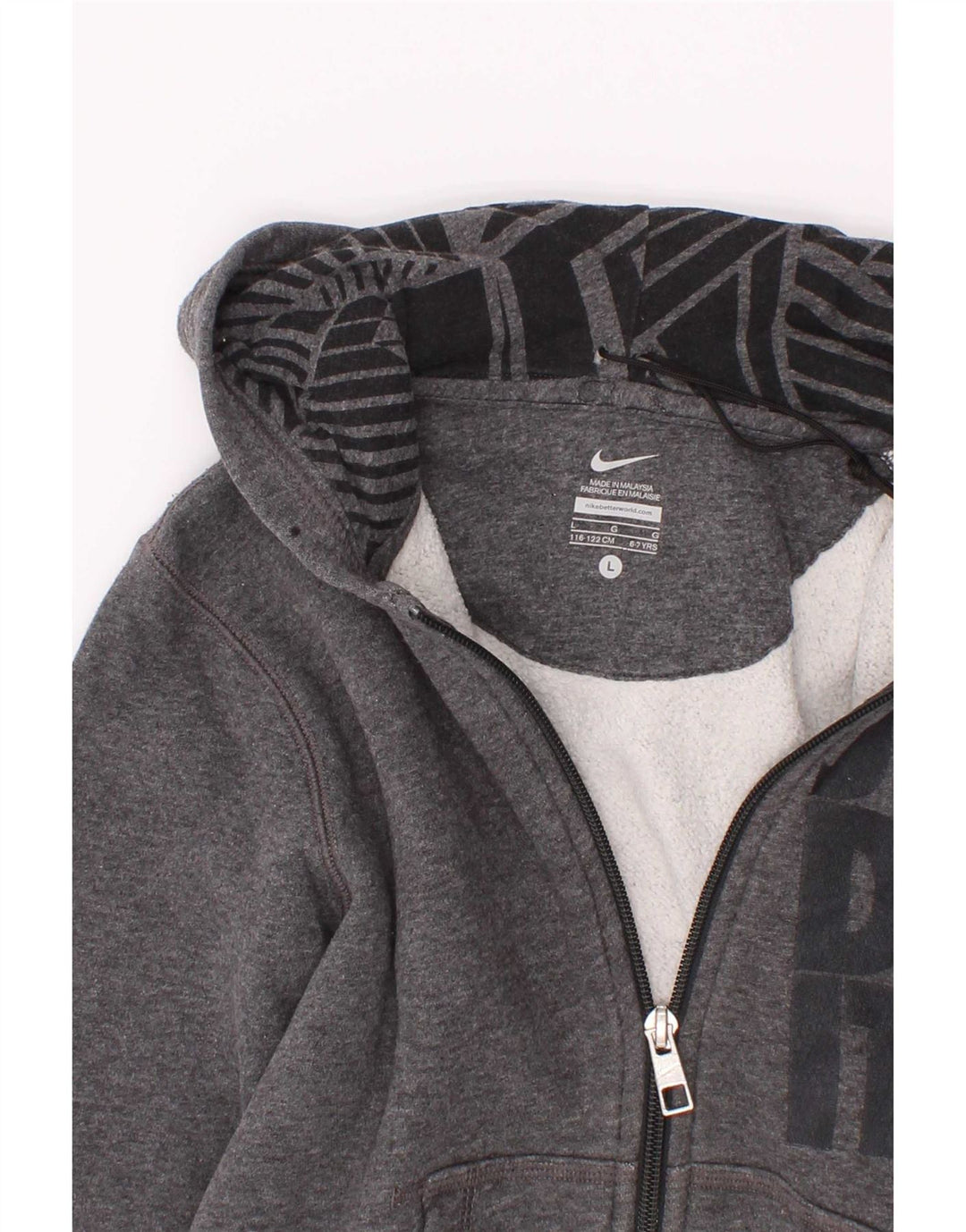 Nike Boys Graphic Zip Hoodie Sweater 6-7 Years Grey