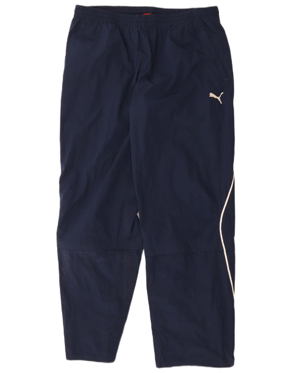 Puma Mens Tracksuit Trousers Large Navy Blue Polyester
