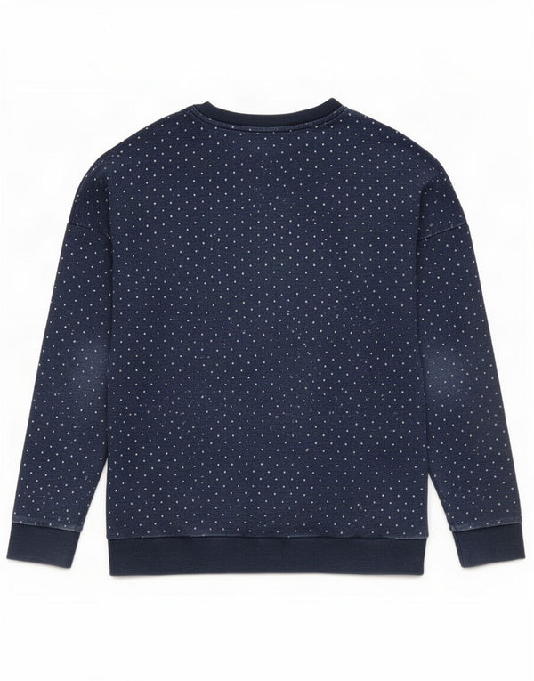 Adidas Mädchen Grafik Sweatshirt Pullover 14–15 Jahre Marineblau gepunktete Baumwolle