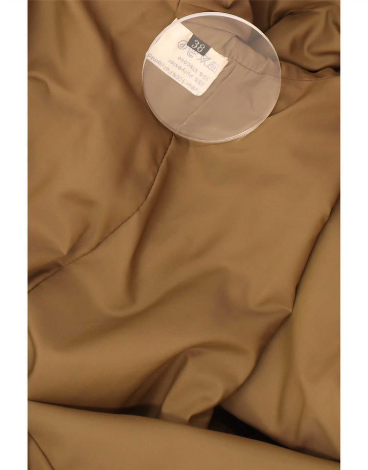 Vintage Dame Overfrakke EU 38 Medium Beige Polyester