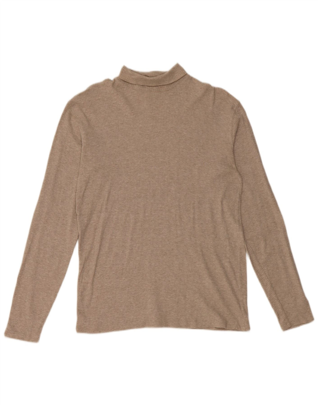 J. CREW Dame Rullehalstrøje UK 14 Medium Beige Bomuld
