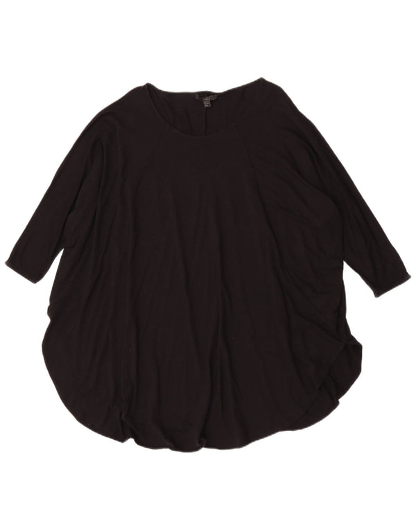 Cos Dame 3/4 ærmet Oversized Tunika Top UK 14 Medium Sort Viscose