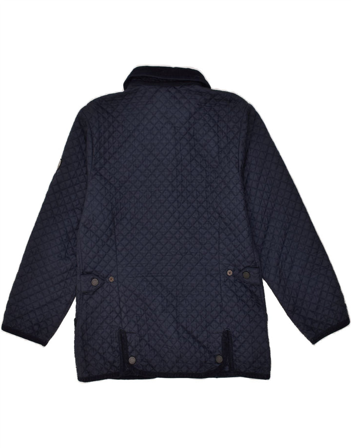 CHATEU BEAU CADRE Womens Quilted Jacket IT 40 Small Navy Blue Polyamide | Vintage Chateu Beau Cadre | Thrift | Second-Hand Chateu Beau Cadre | Used Clothing | Messina Hembry 
