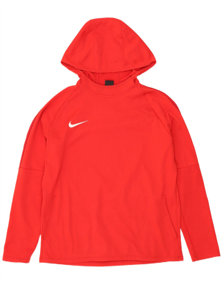 NIKE Mens Dri Fit Graphic Hoodie Jumper Large Red Polyester