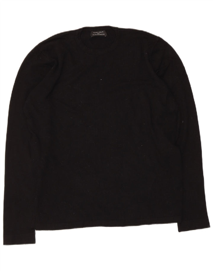 Zara Herre Top Langærmet Lille Sort Viscose