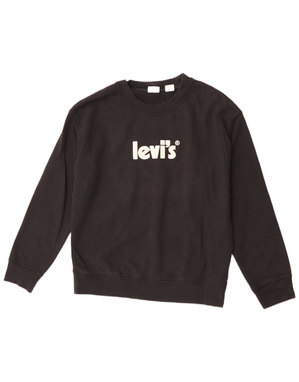 Levi's Mens Graphic Sweatshirt Jumper Small Black Cotton