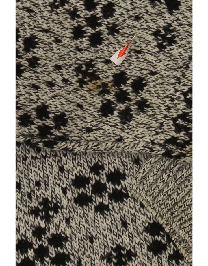 Cotton Republic Pull Col Rond Homme Gris Moyen Fair Isle