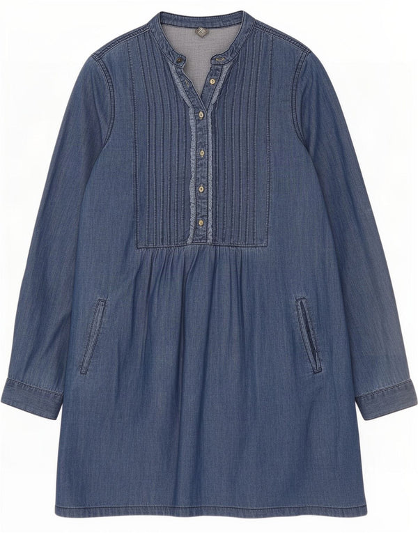 Zara Camisa jeans de manga comprida para meninas 13-14 anos azul algodão