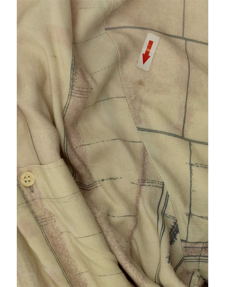 Vintage Mens Short Sleeve Shirt XL Beige