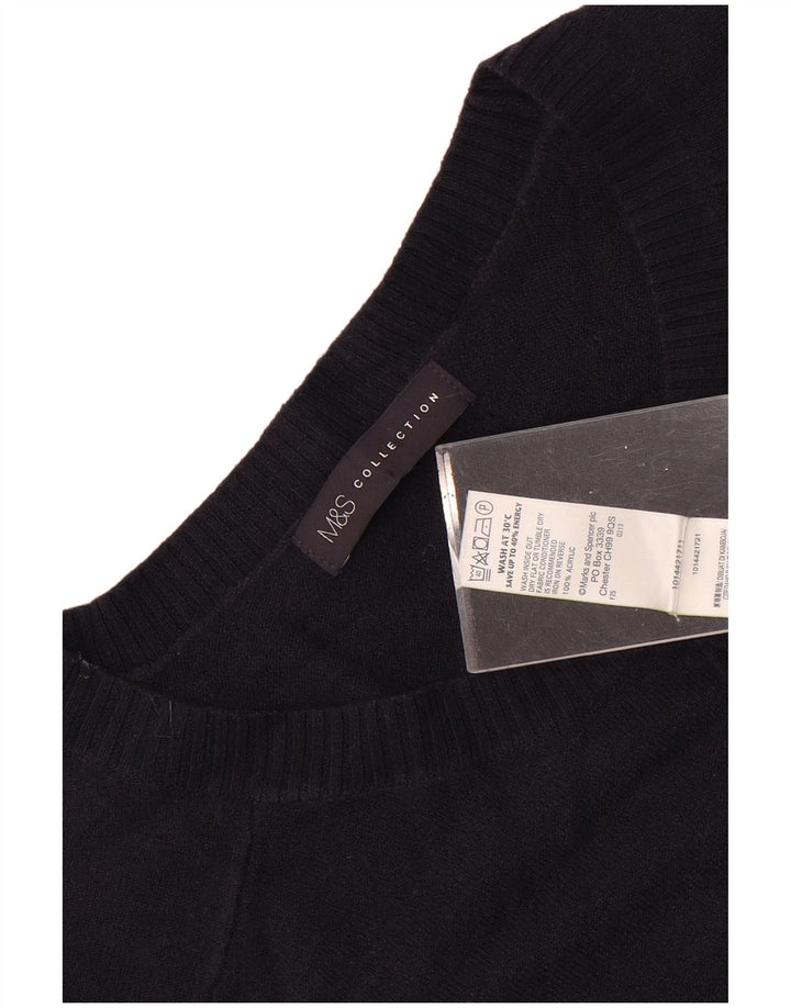 Marks & Spencer Womens Boat Neck Jumper Sweater UK 12 Medium Navy Blue