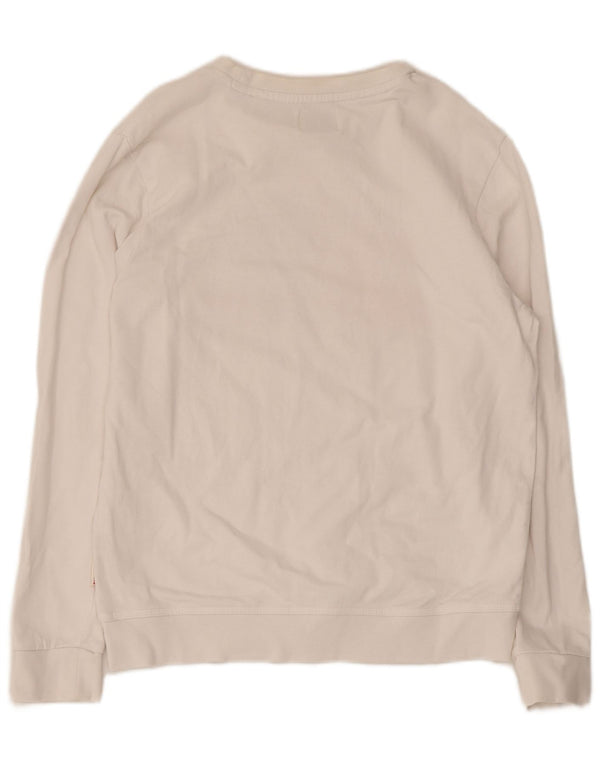 Americanino Womens Graphic Sweatshirt Jumper UK 12 Medium White Cotton