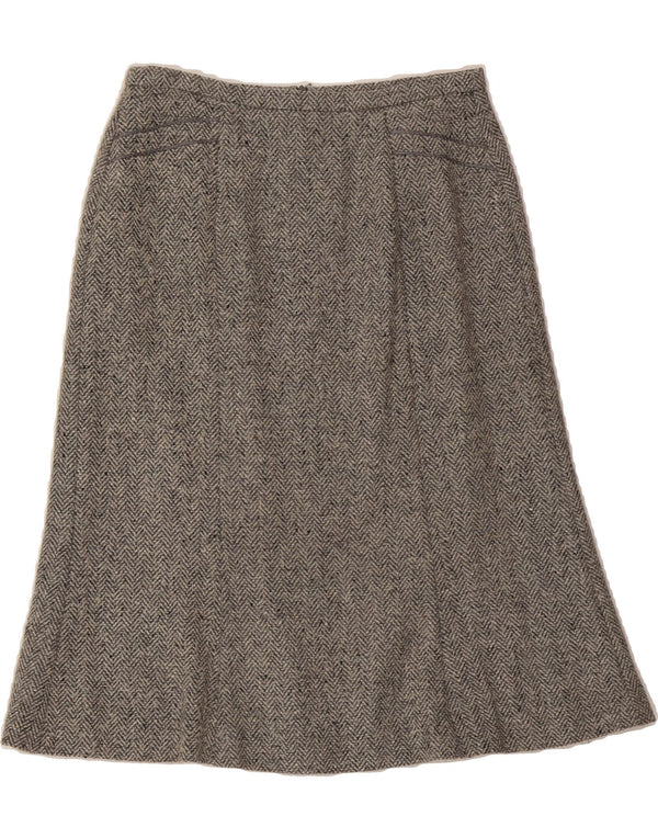 GERRY WEBER Womens Midi Skirt UK 12 Medium W28  Grey Herringbone Acetate