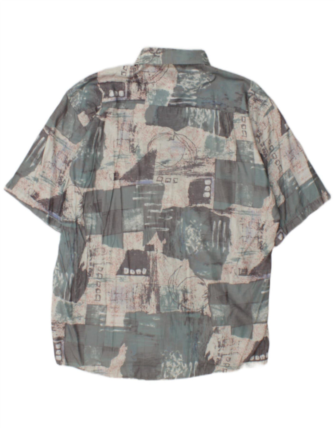 Casa Moda Mens Short Sleeve Shirt Large Multicoloured Patchwork