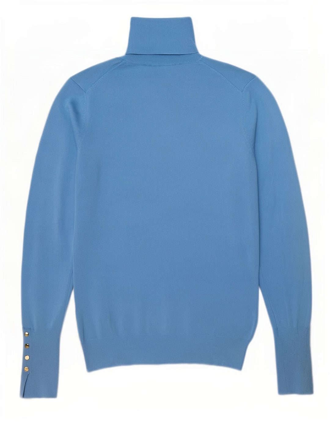Suéter feminino Zara com gola redonda e viscose azul médio UK 12
