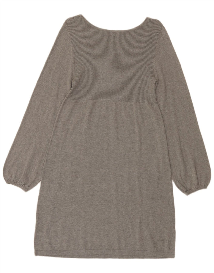 Oasis Womens Jumper Dress UK 14 Large Grey Cotton