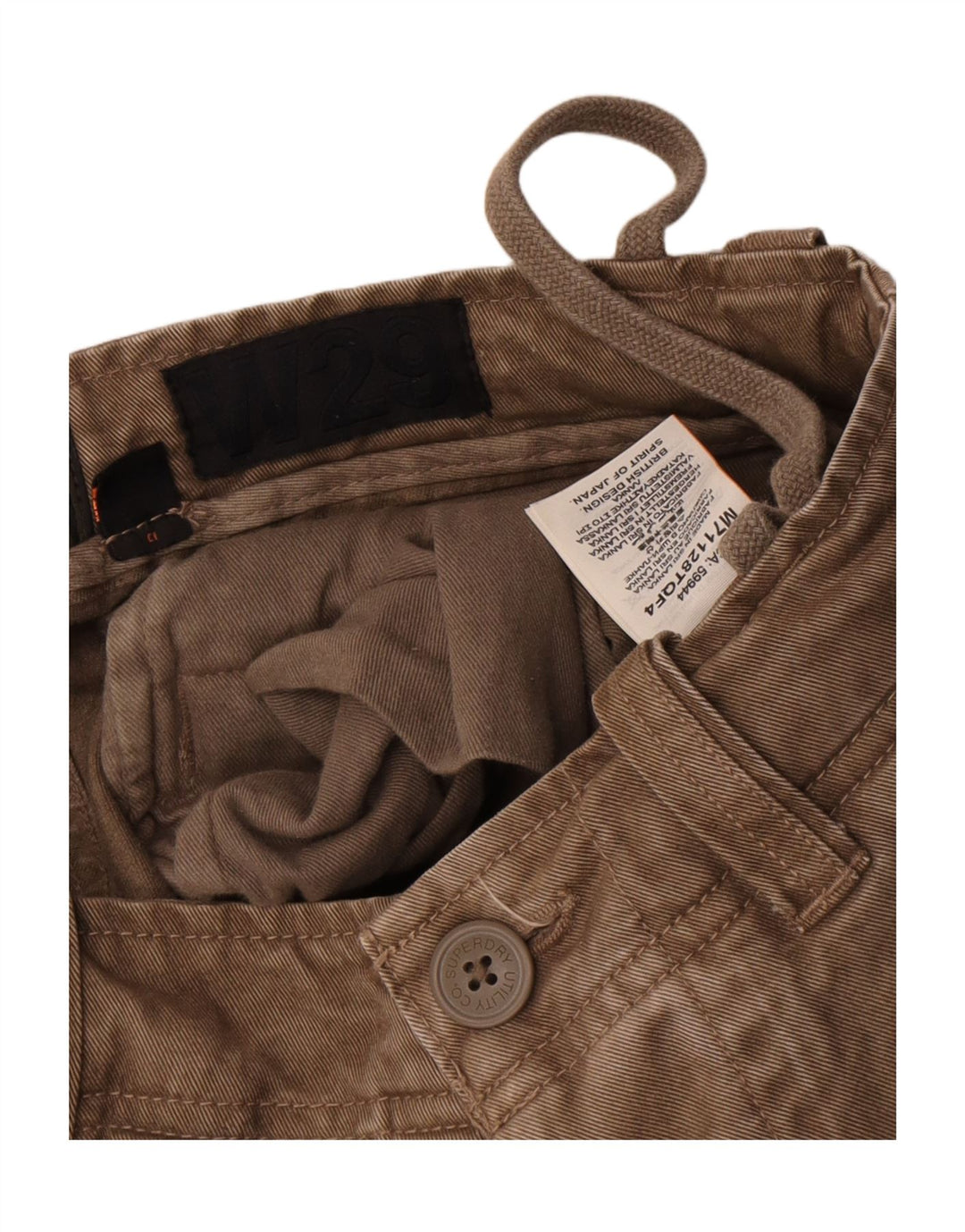 Pantaloncini cargo da uomo Superdry W29 piccoli in cotone marrone