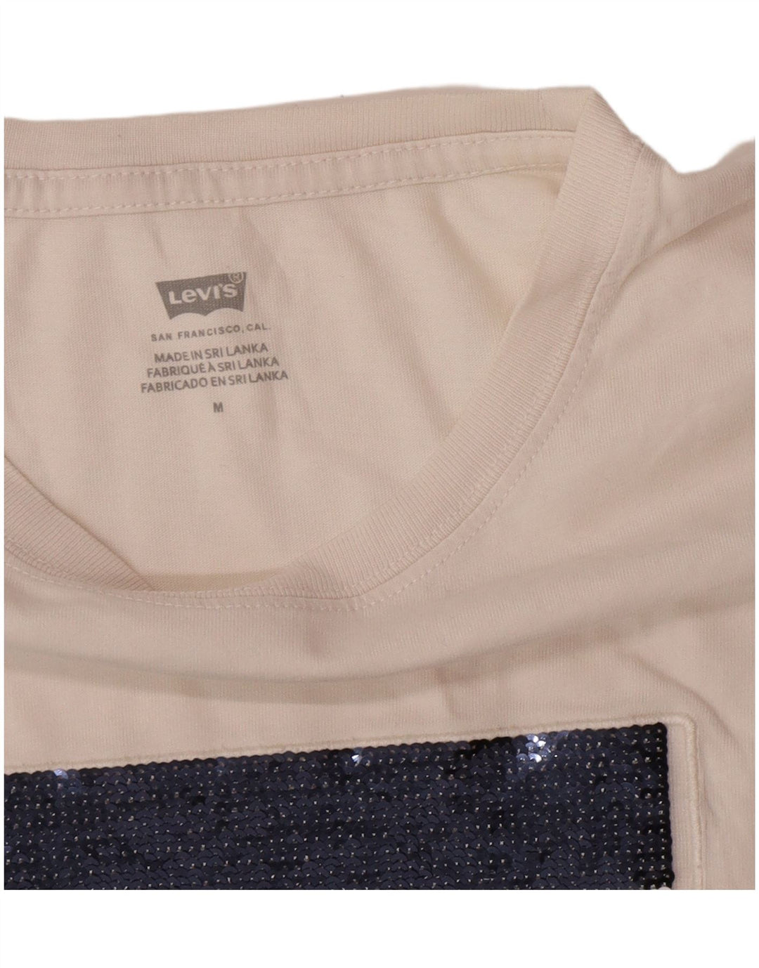 Levi's Womens Graphic T-Shirt Top UK 14 Medium White
