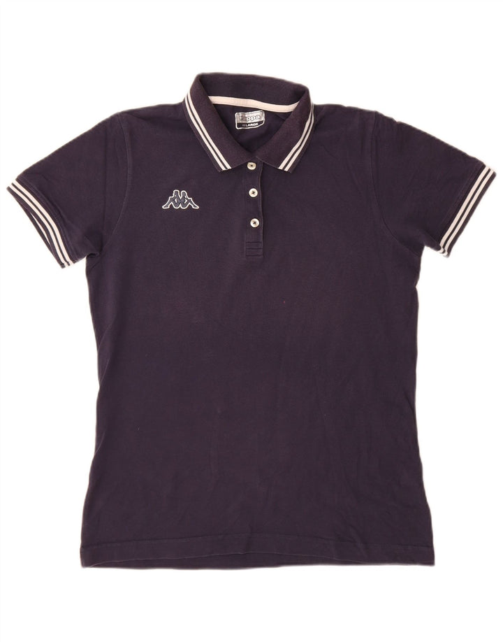 Kappa Womens Slim Polo Shirt 2XL Navy Blue Striped