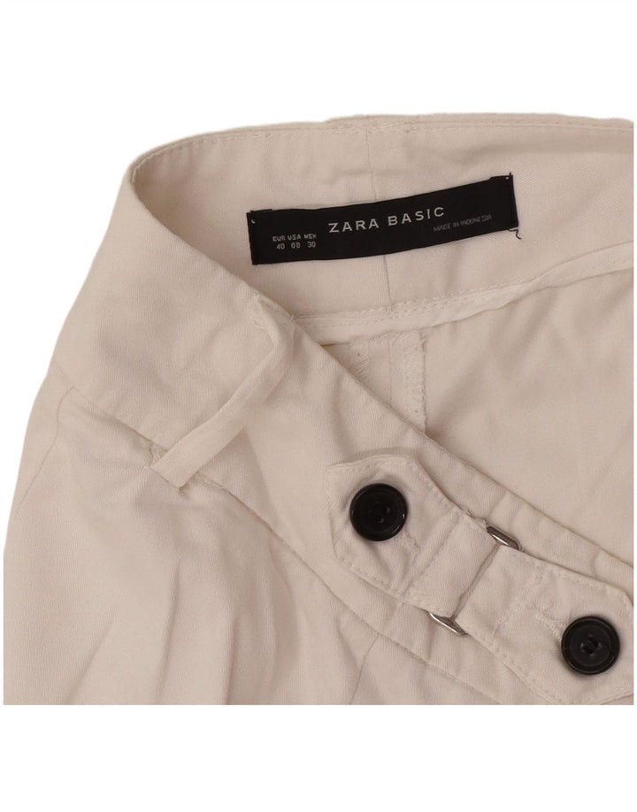 Zara Dame Lige Capri Bukser EU 40 Medium W30 L17 Hvid