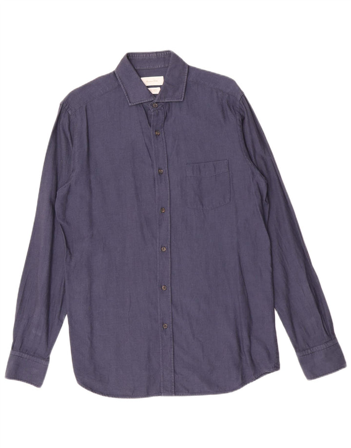 Massimo Dutti Chemise Homme Bleu Marine Moyen Coton