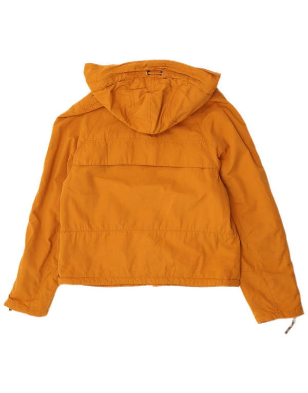Zara Womens Hooded Loose Fit Windbreaker Jacket UK 6 XS Yellow Polyester