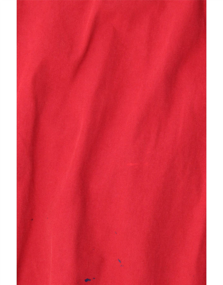 James Dillon Mens Loose Fit Bomber Jacket UK 38 Medium Red Cotton