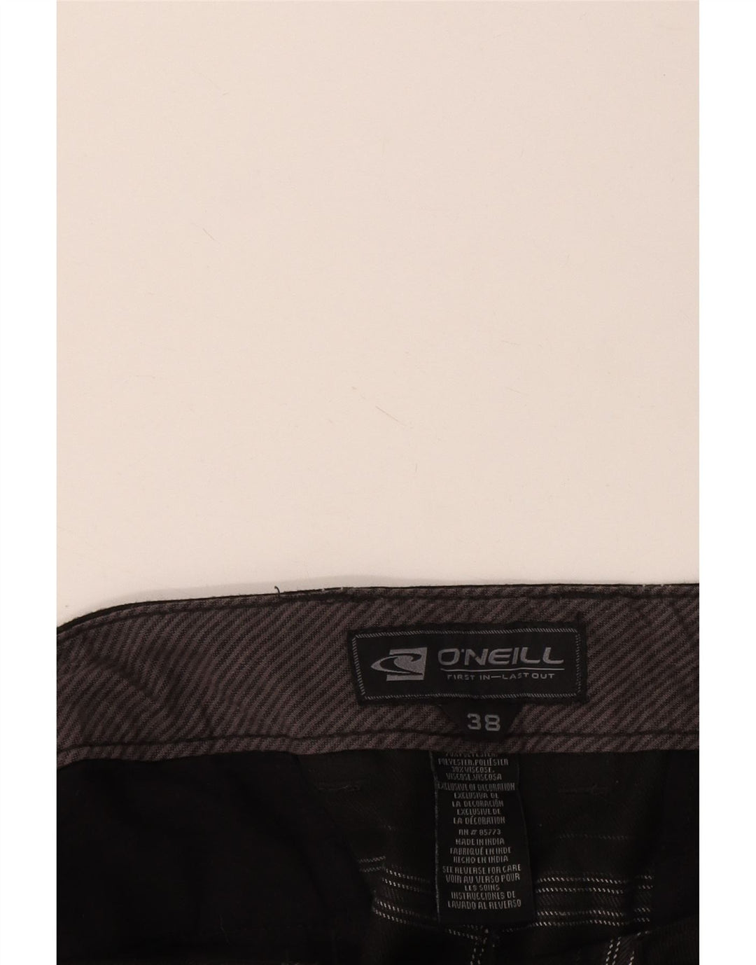 O'Neill Mens Chino Shorts W38 XL Black Check Polyester