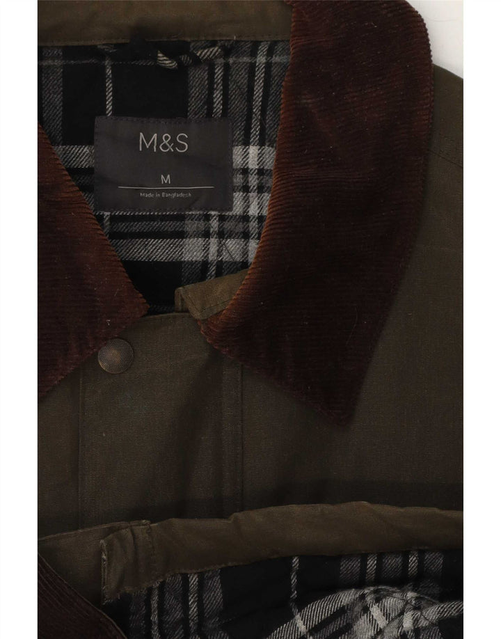Marks & Spencer Chaqueta de algodón encerado para hombre UK 38 Medium Khaki