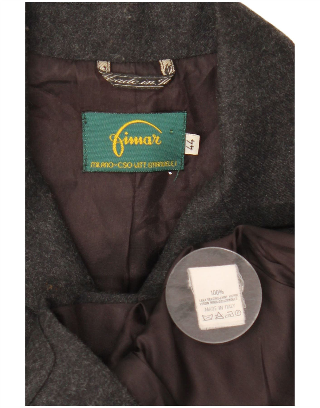VINTAGE Dame 5-knaps blazerjakke IT 44 Medium Grey Flecked Wool