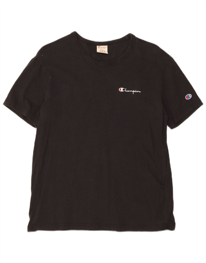 Champion Mens Graphic T-Shirt Top Small Black Cotton
